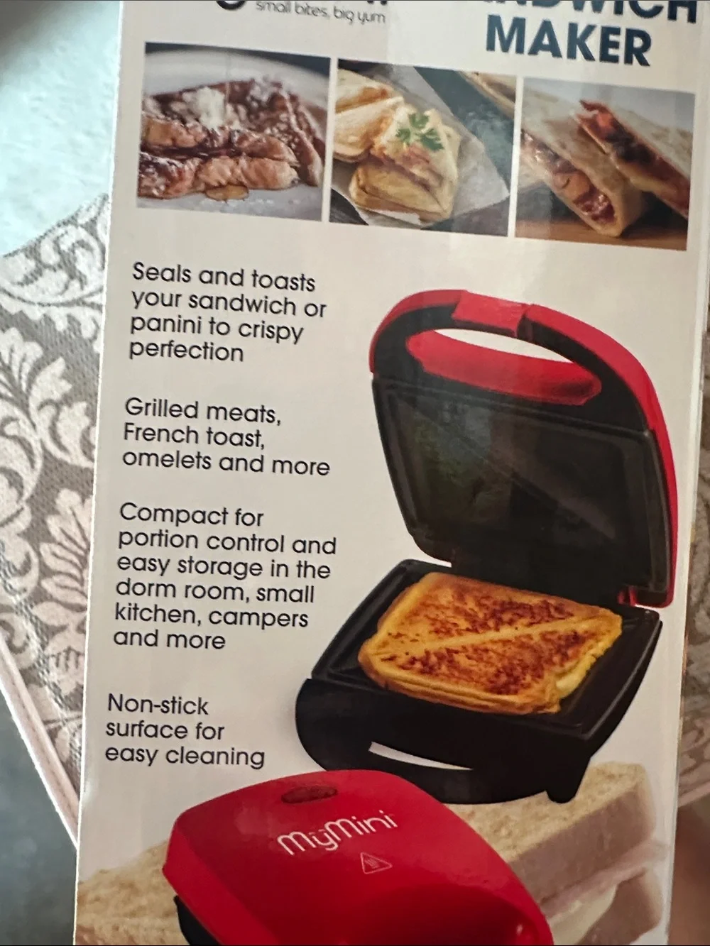 NWT MyMini Sandwich Maker Grill Dorm Food Apartment Appliance